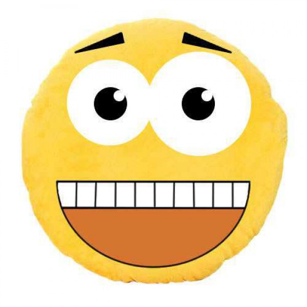 Soft Smiley Emoticon Yellow Round Cushion Pillow Stuffed Plush Toy Doll (Howdy Partner)